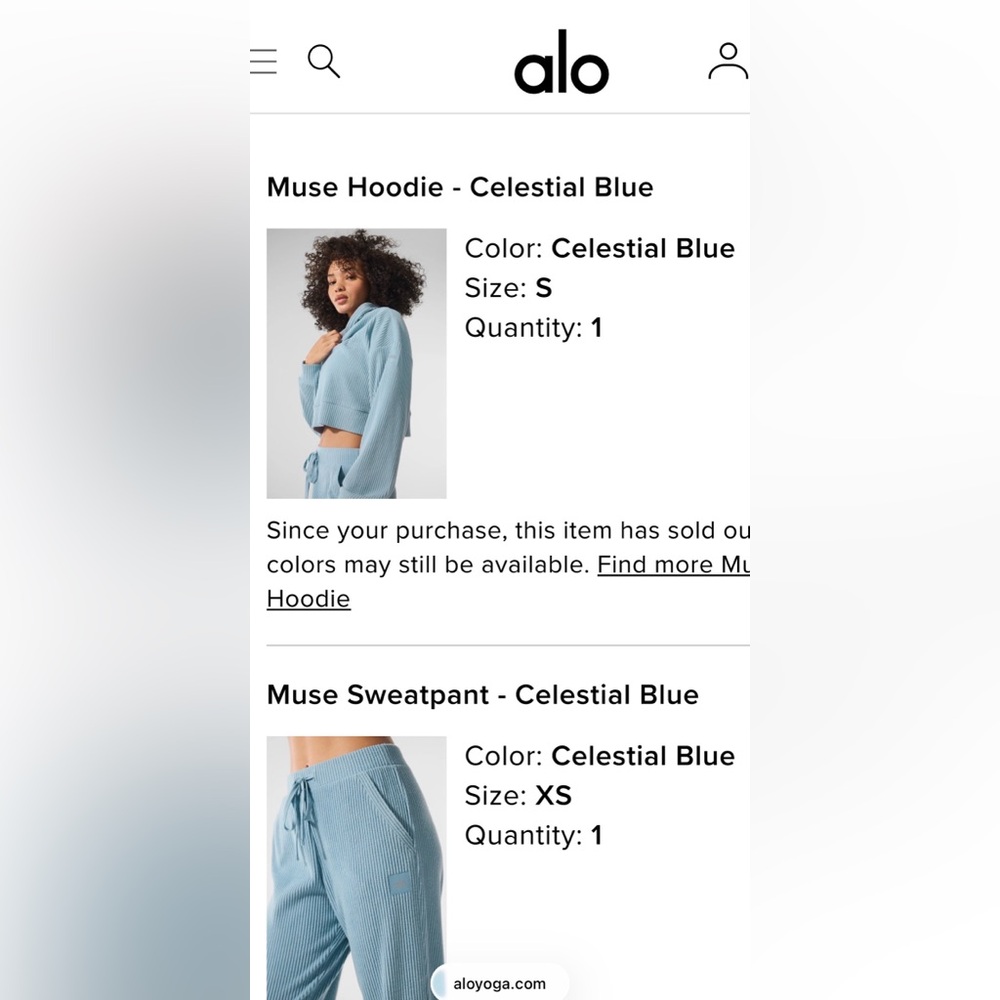 Alo Yoga Muse Hoodie & Sweatpant SET